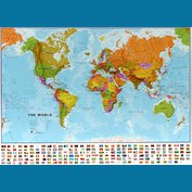Svět politický malý - nástěnná mapa 103 x 73 cm, lamino + 2 lišty