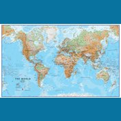 Svět fyzický - nástěnná mapa 136 x 85 cm, laminovaná s 2 lištami