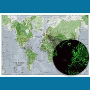 Svět svítící ve tmě - nástěnná mapa 85 x 60 cm