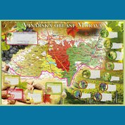 Vinařská mapa - Vinařská oblast Morava, stolní mapa 60 x 45 cm