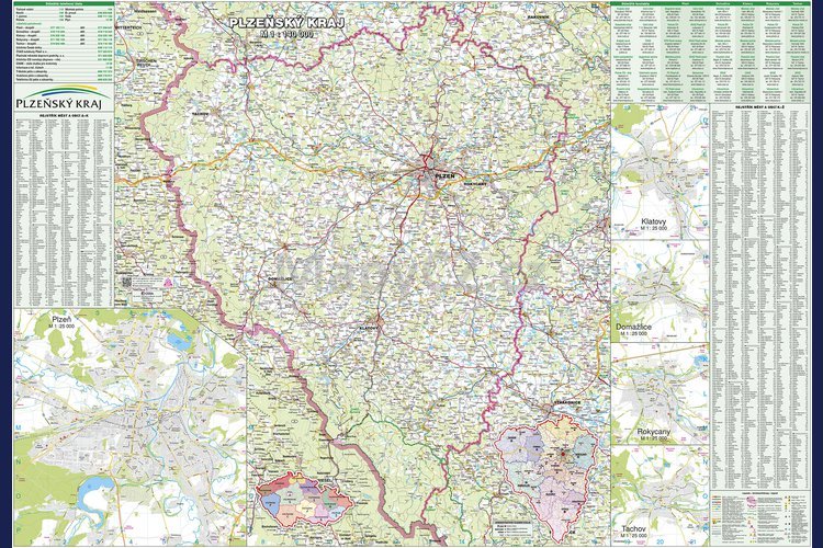 Plzeňský kraj - nástěnná mapa 140 x 100 cm
