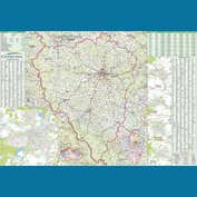 Plzeňský kraj - nástěnná mapa 140 x 100 cm, lamino + stříbrný hliníkový rám