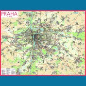 Praha - obří nástěnná mapa 200 x 150 cm