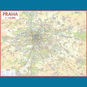 Praha - obří nástěnná mapa 200 x 150 cm