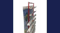 Stojan na mapy - odkládací - červená barva